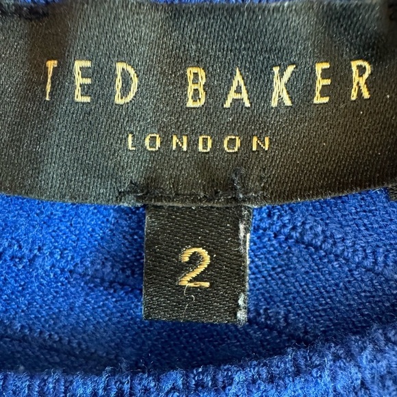 Ted Baker Zaralia Fit & Flare Knit Skater Dress Royal Blue with Cut Outs size 2 - Picture 12 of 12